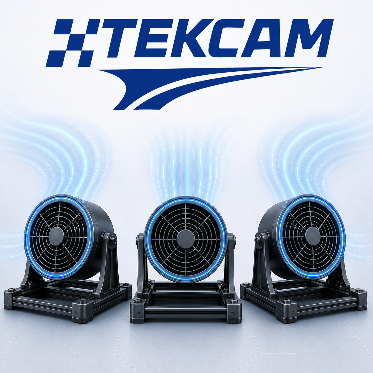 Logo Tekcam e illustrazione del sistema di ventilazione Wind